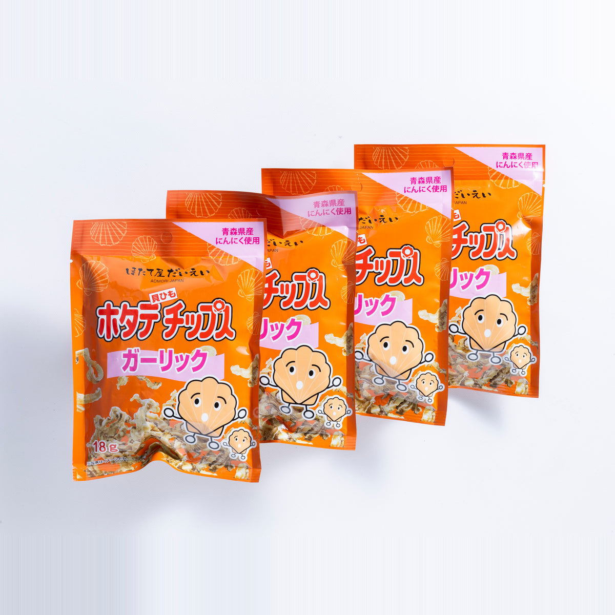 【まとめ買い】ホタテ貝ひもチップス　しお x4袋 + ガーリック味 x4袋+ のり塩味 x4袋セット【常温】